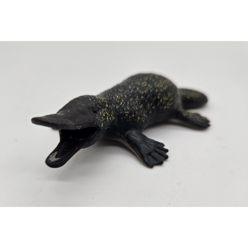 Outback Steakhouse Platypus Figurine Black Yellow Speckled Promotional Toy 3.75"